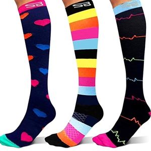 3-Pair Compression Socks for Women Size Small/Medium NEW